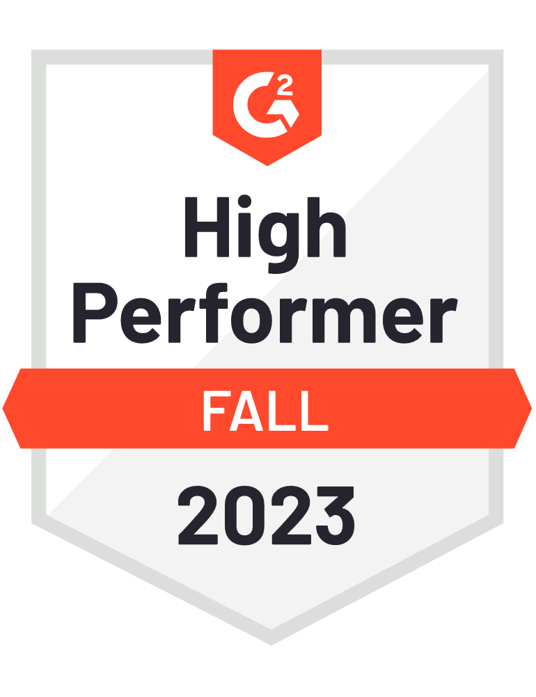G2’s High Performer Badge in Fall 2023