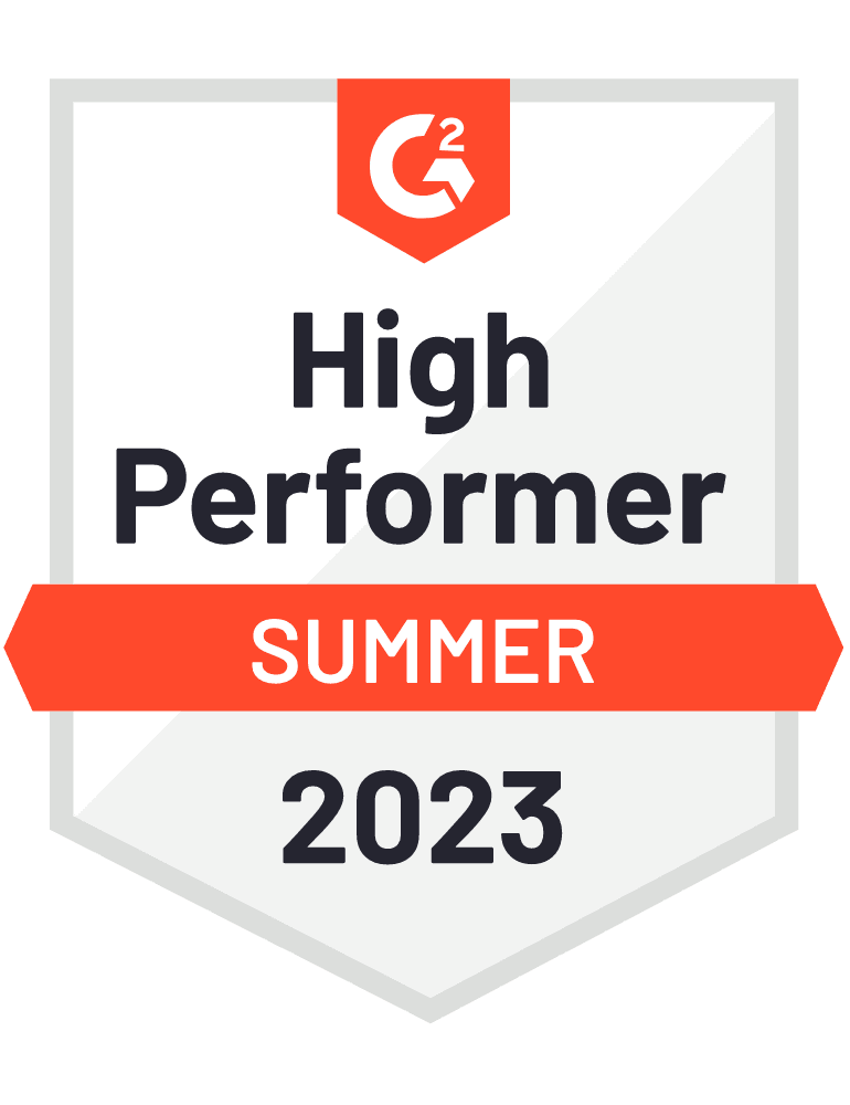 G2’s High Performer Badge in Summer 2023